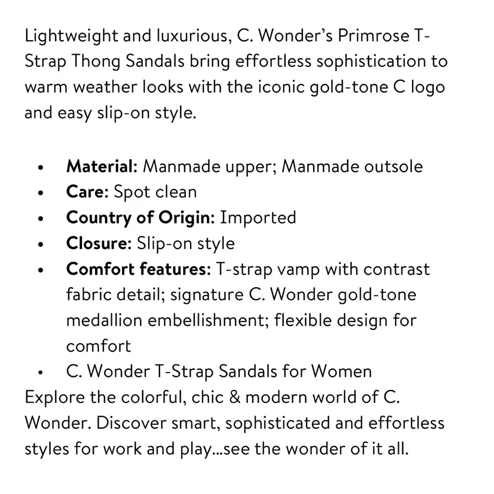 COPY - C. Wonder Women's Primrose T-Strap Thong Sandals